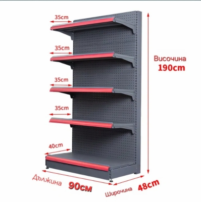Крайстенен стелаж - Модул/ / включва 1 брой крак/колона - 190/90 см СИВ/RAL7012