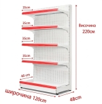 Крайстенен стелаж 220см- Модул / включва 1 брой крак/колона - БЯЛ