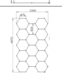 Професионално LED Осветление/14 хексагона - 4270мм - 2350мм
