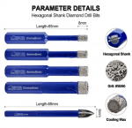 Комплект диамантени свредла боркорони гранитогрес SHDIATOOL