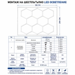 Професионално LED осветление за автодетайлинг, сервизи и гаражи – 8 хексагона с рамка | 6500K