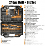 Комплект бургии свредла и битове 246 части