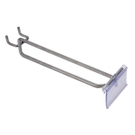 Двойна кука за стелаж, с етикетник  - 25 см