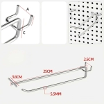 Двойна кука за стелаж, с етикетник  - 25 см