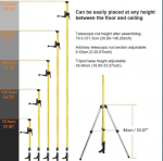 Телескопичен статив 370см Huepar LP36 за лазерен нивелир