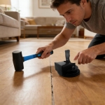 Комплект инструменти за монтаж на ламинат – гумен чук и издърпващ инструмент/вендуза