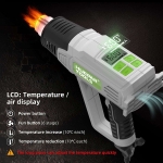 Пистолет за горещ въздух Huepar HG01/ 2000W / LCD дисплей / 50°C–600°C / 6 степени на въздушния поток